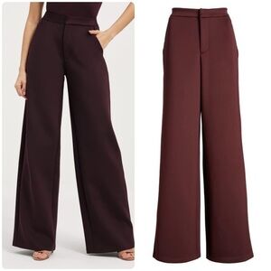 NWT GOOD AMERICAN Column Scuba Stretch Pants In Malbec003 Size 22